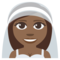 Bride With Veil - Medium Black emoji on Emojione